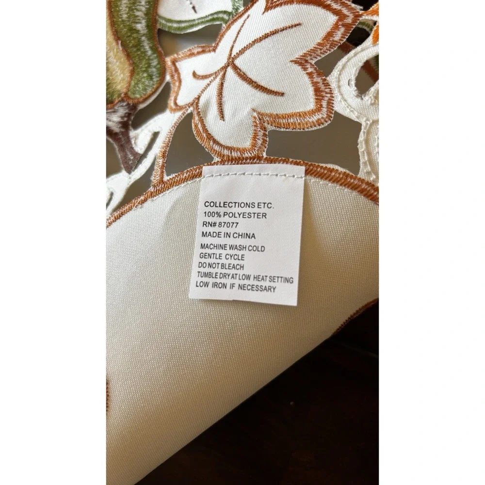 Vintage Fall Harvest Autumn Pumpkin Embroidered Tablecloth Runner‎ 33